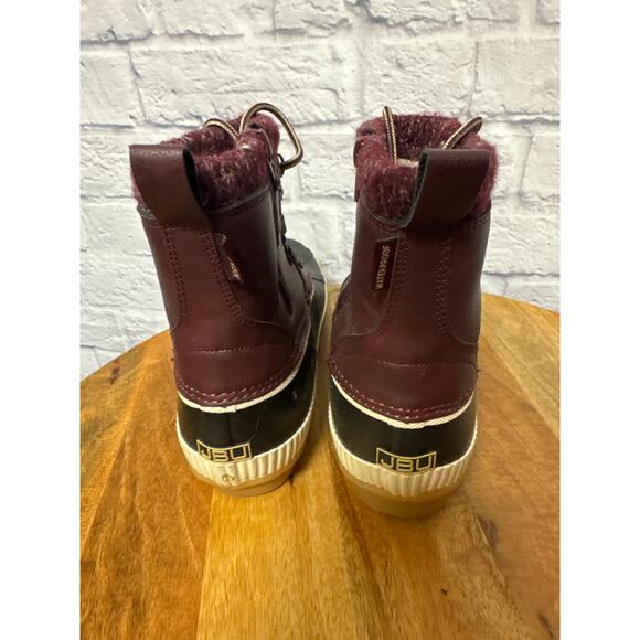 JBU by JAMBU Athena Weatherproof Burgundy & Black Women's Rainboot Laces SZ 7.5 - Picture 3 of 3